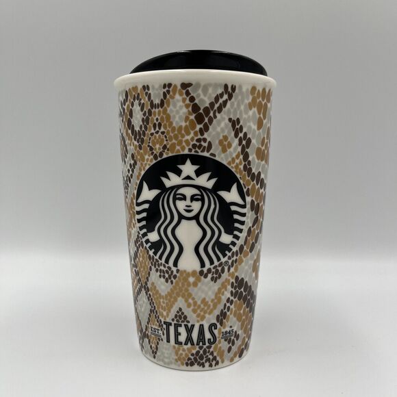 Starbucks Other - Starbucks Texas Snake Scale Siren Logo Ceramic Travel Tumbler Coffee Cup Reptile